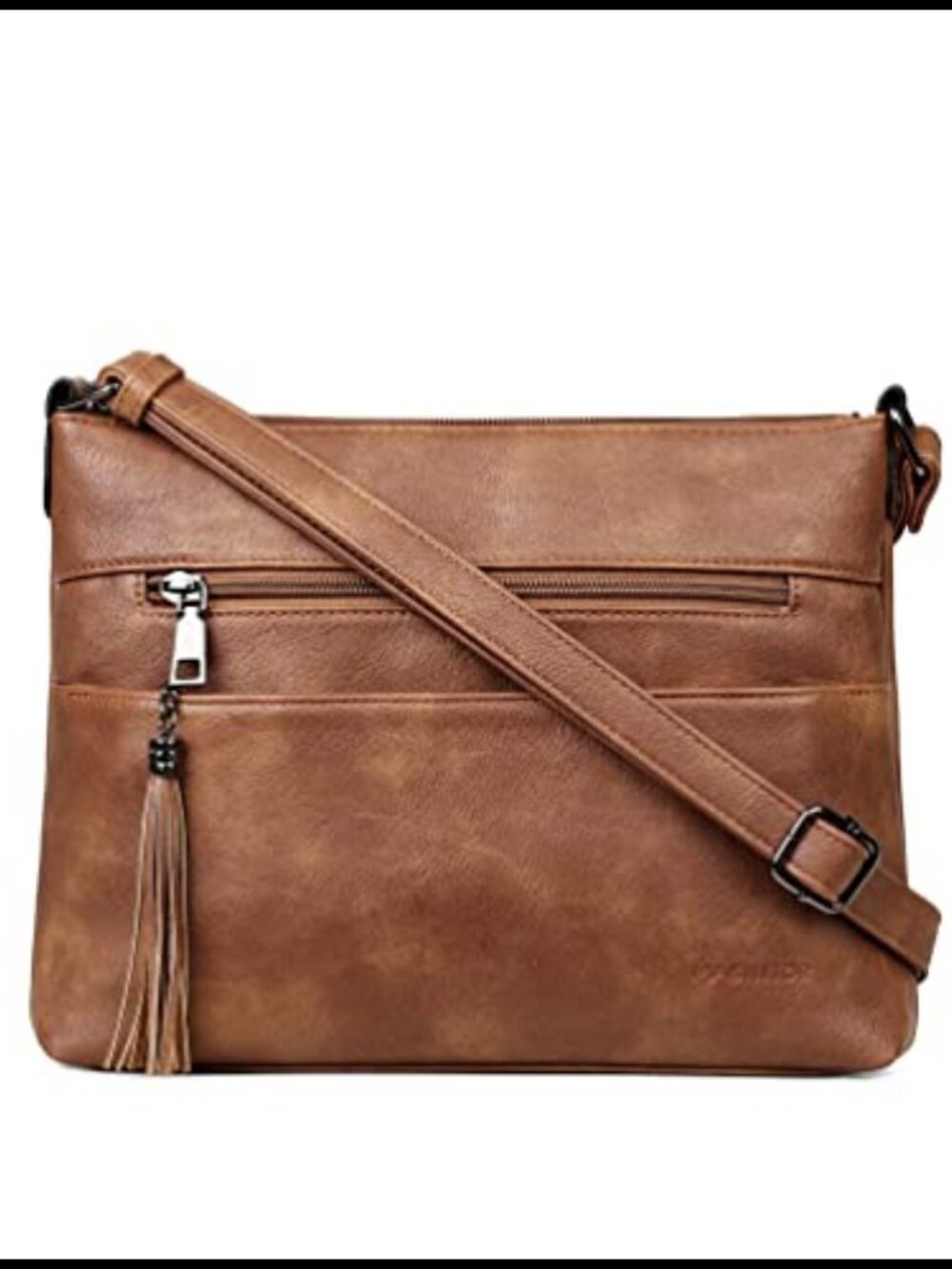 Vegan Leather Medium Crossbody Purse Adjustable Strap Shoulder Bag